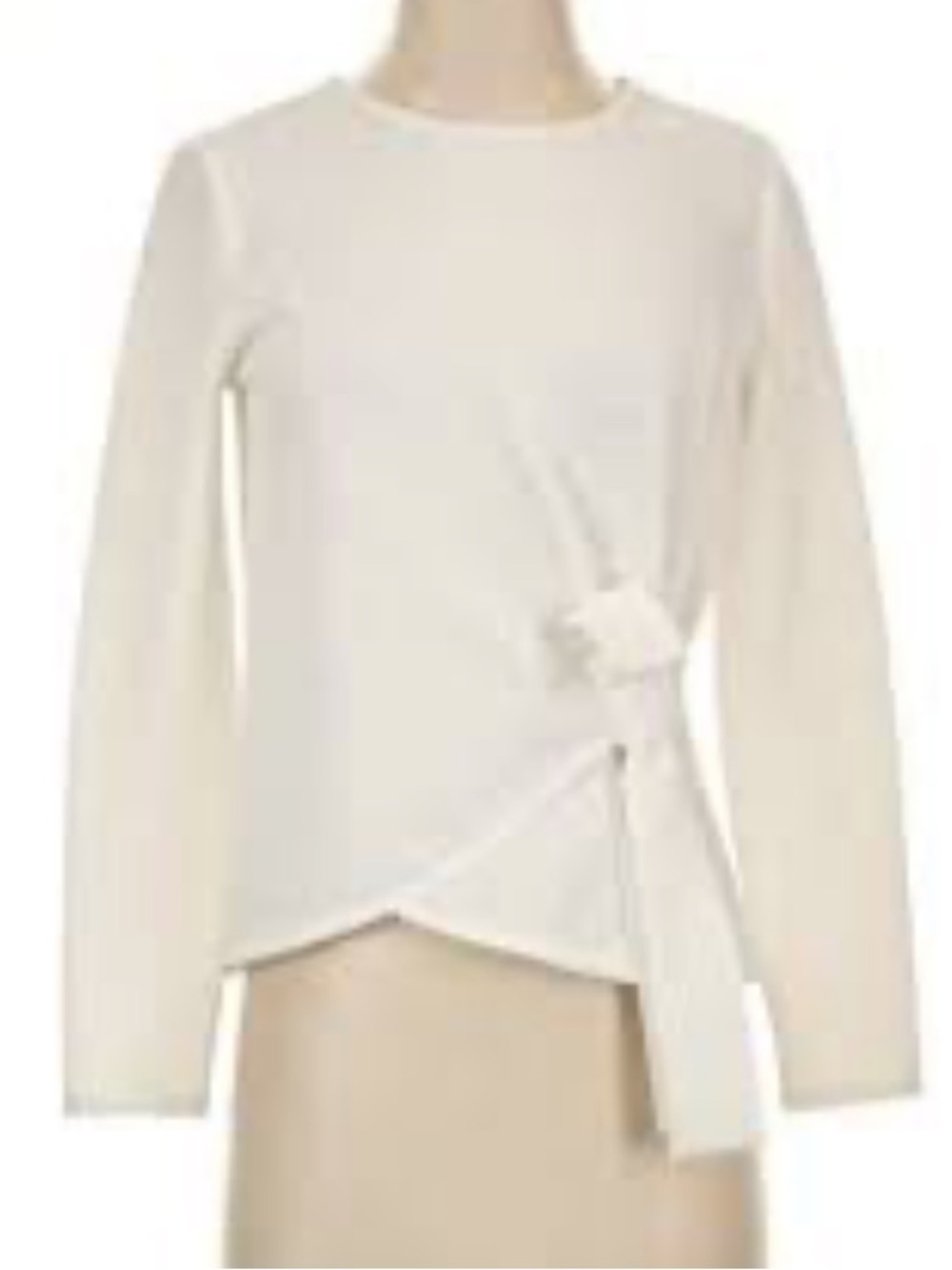 Club Monaco Cream Wrap-Tie Crewneck Sweater